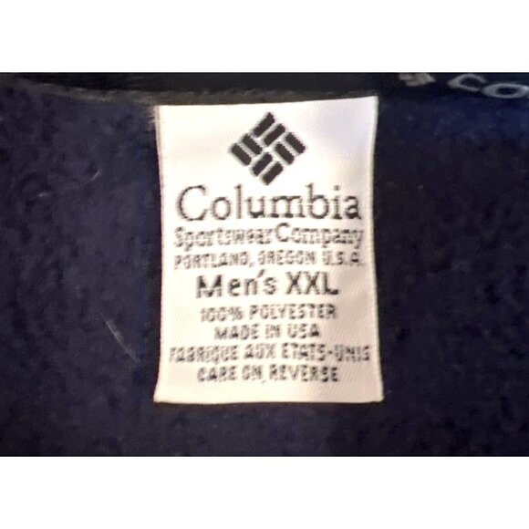 Columbia Mens XXL Fleece Vest Full Zip Sleeveless Jacket 100% Polyester Navy - Picture 3 of 3